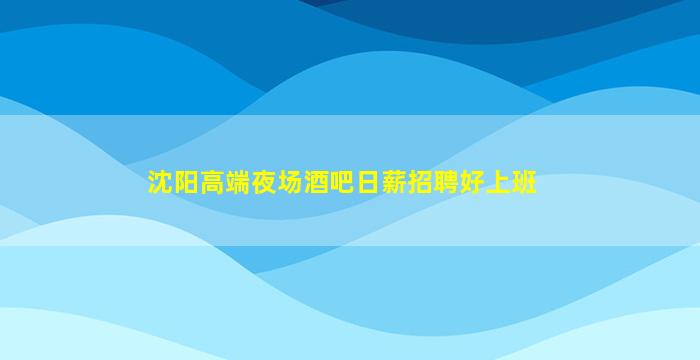 沈阳高端夜场酒吧日薪招聘好上班